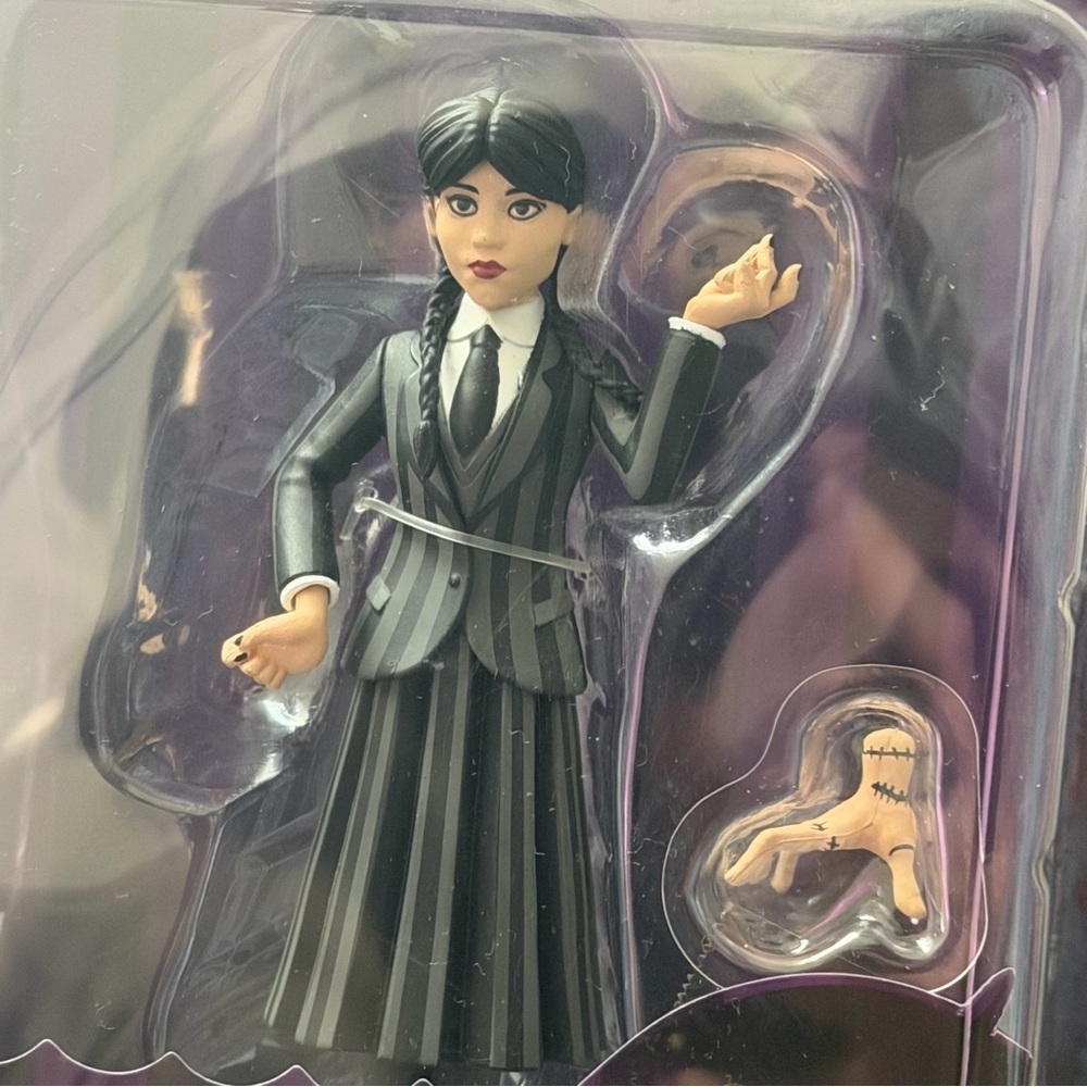 NIB Toony Terrors Wednesday Addams in Nevermore uniform + Thing series 6" tall - Picture 4 of 4